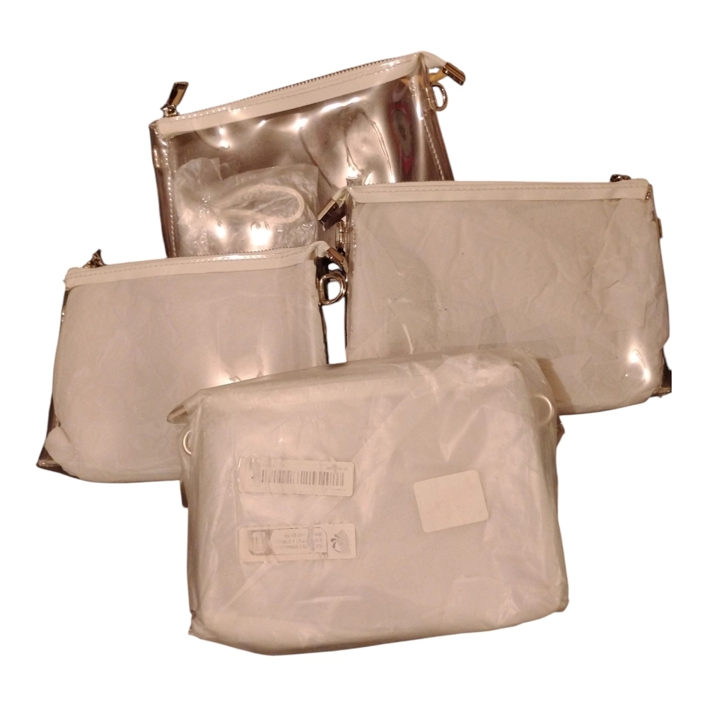 Stylish White and Silver Women's Bag Set